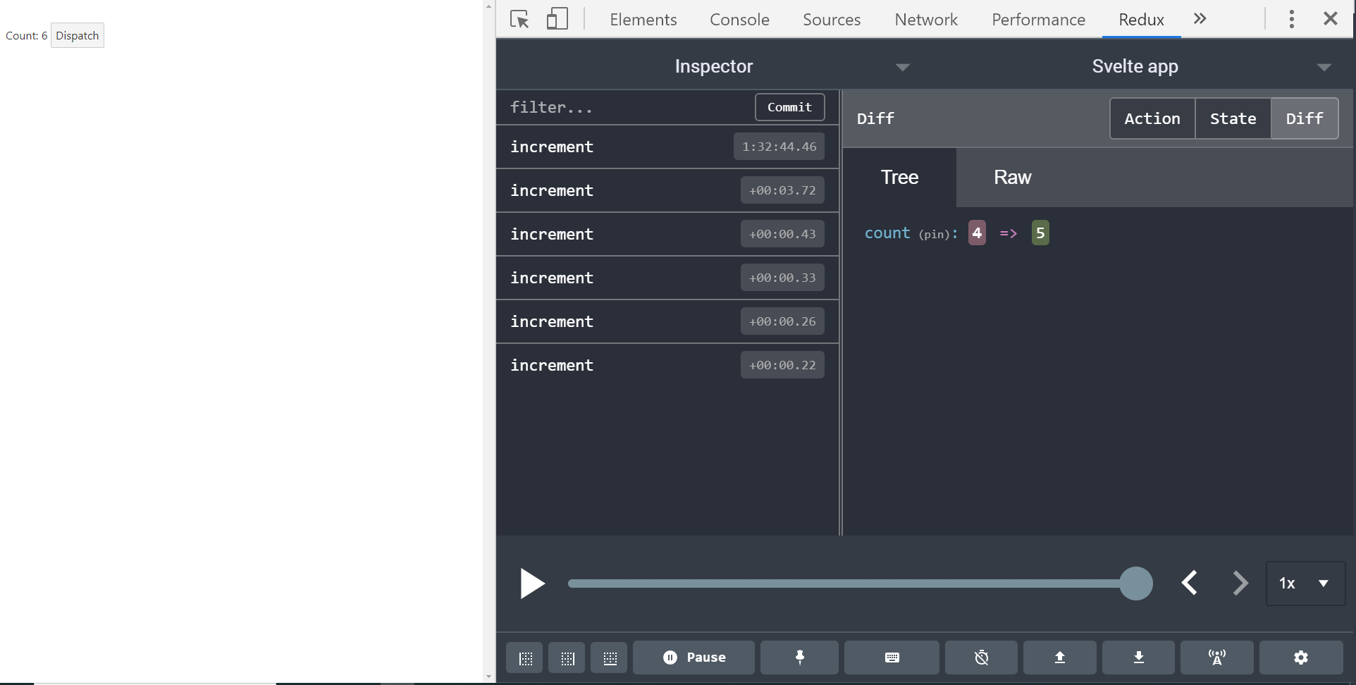 Look! I’m using redux dev tools in Svelte